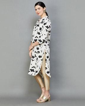 women floral print straight kurta