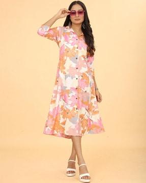 women floral print straight kurta