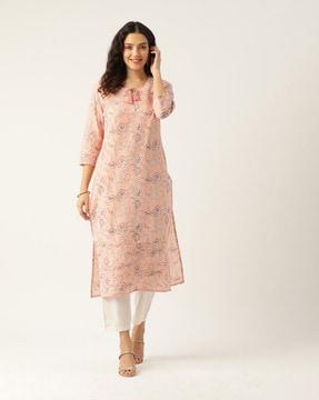 women floral print straight kurta