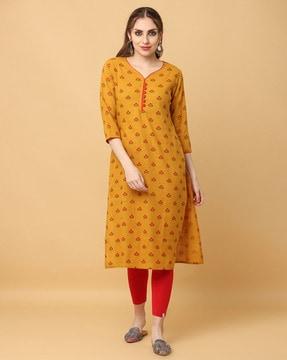 women floral print straight kurta