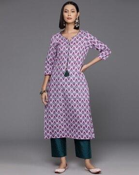 women floral print straight kurta