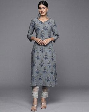 women floral print straight kurta