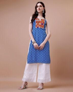 women floral print straight kurta