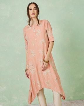 women floral print straight kurta