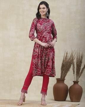 women floral print straight kurta