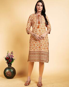 women floral print straight kurta