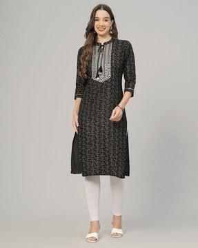 women floral print straight kurta