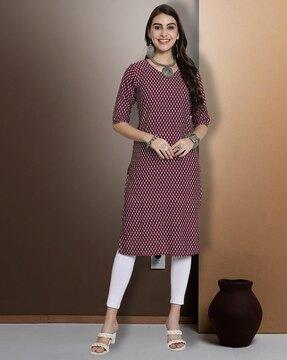 women floral print straight kurta