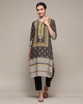 women floral print straight kurta