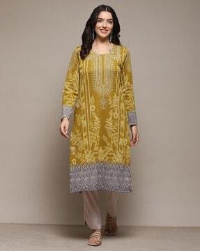 women floral print straight kurta