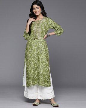 women floral print straight kurta