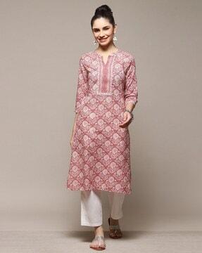 women floral print straight kurta