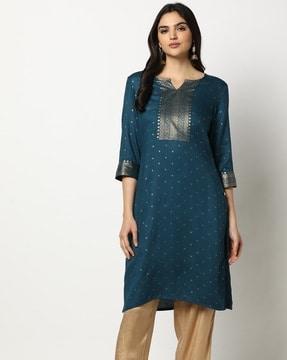 women floral print straight kurta