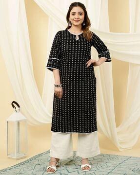 women floral print straight kurta