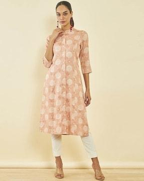 women floral print straight kurta