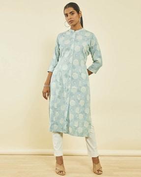 women floral print straight kurta