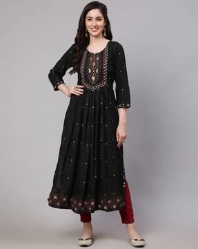 women floral print straight kurta