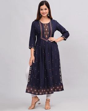 women floral print straight kurta