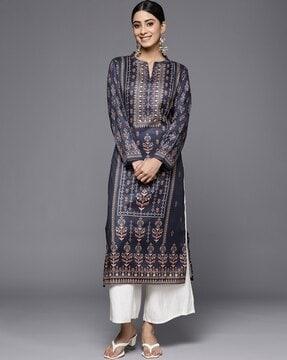 women floral print straight kurta