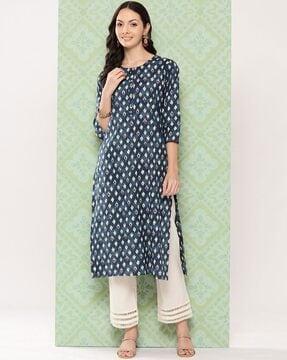 women floral print straight kurta