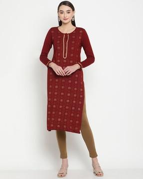 women floral print straight kurta