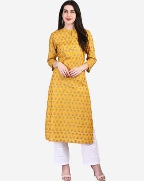 women floral print straight kurta