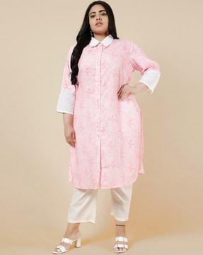 women floral print straight kurta