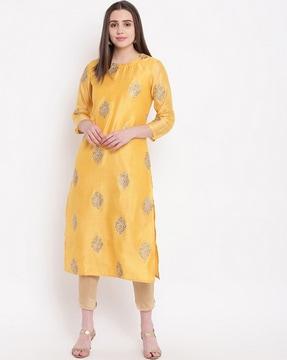 women floral print straight kurta