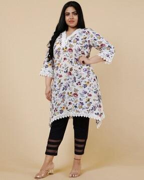 women floral print straight kurta