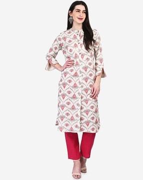 women floral print straight kurta