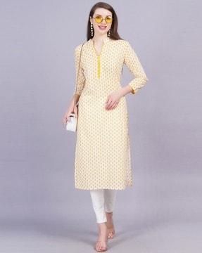 women floral print straight kurta