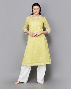 women floral print straight kurta