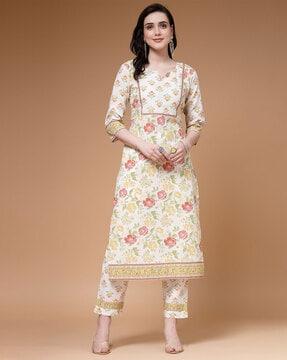 women floral print straight kurta