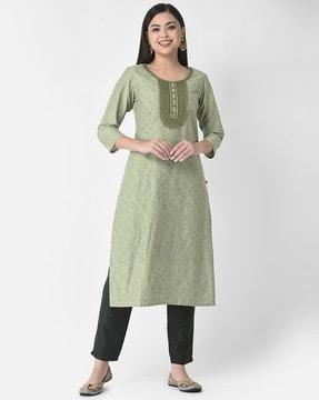 women floral print straight kurta