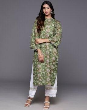 women floral print straight kurta