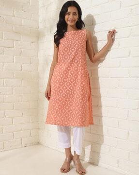 women floral print straight kurta