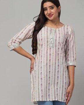 women floral print straight kurta