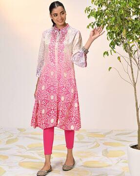 women floral print straight kurta