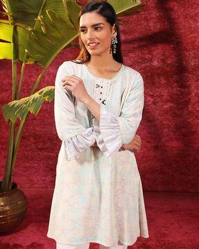 women floral print straight kurta