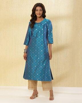 women floral print straight kurta