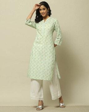 women floral print straight kurta