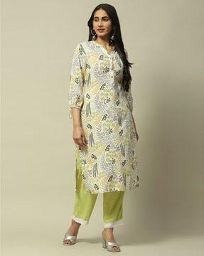 women floral print straight kurta