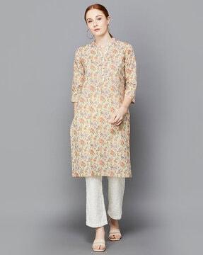 women floral print straight kurta