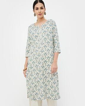 women floral print straight kurta