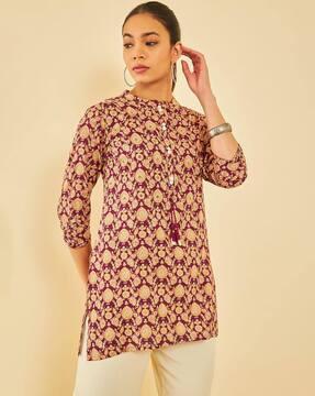 women floral print straight tunic