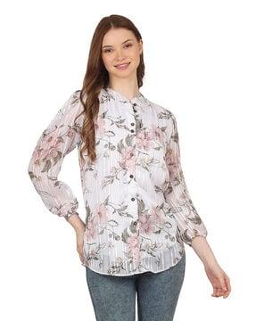 women floral print straight tunic