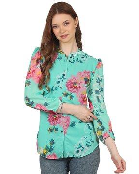 women floral print straight tunic