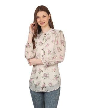 women floral print straight tunic