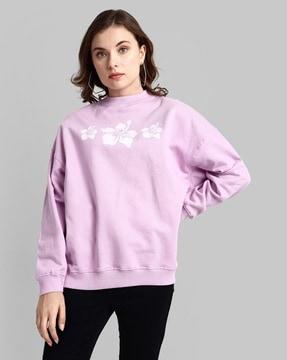 women floral print stylised fit sweatshirt