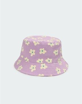 women floral print sun cap